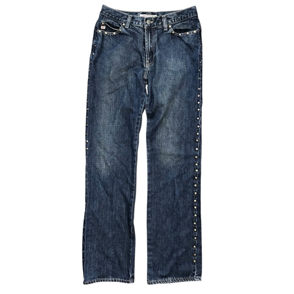 MISS SIXTY STUDDED GROMMET MID RISE JEANS STRAIGHT LEG VINTAGE